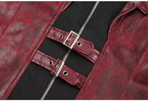Vista 8 de Chaqueta steampunk de piel sintética para hombre, estilo medieval gótico, victoriano, abrigo de vampiro