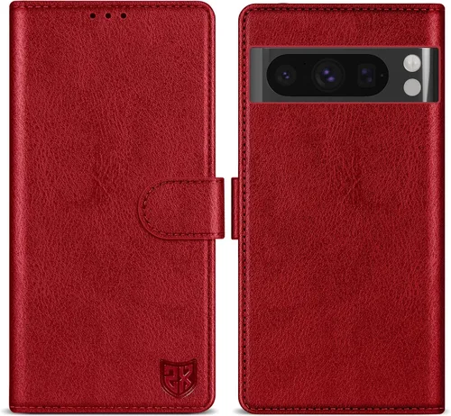 Vista 33 de ZZXX Funda tipo cartera para Google Pixel 8 con bloqueo RFID, ranura para tarjetas, función atril, cierre magnético, funda protectora de cuero