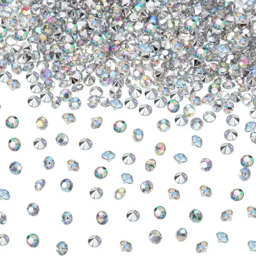 Vista 13 de 10000 cristales transparentes de mesa de boda para centro de mesa Confetti, diamantes de imitación acrílicos, diamantes de imitación