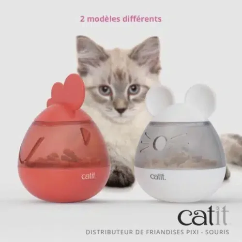 Vista 2 de Catit PIXI - Dispensador de golosinas, juguete interactivo para gatos, ratón