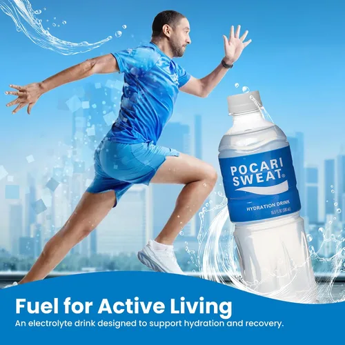 Vista 4 de Pocari Sweat Paquete de 24 botellas de PET de 16.9 onzas, ahora en los Estados Unidos, restaura el agua y los electrolitos, hidratación que es más