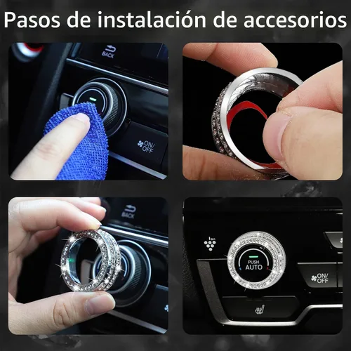 Vista 6 de TOMALL Bling - Cubierta para perilla de aire acondicionado compatible con Honda CRV 2017-2022, cubierta de botón de volumen de sonido central