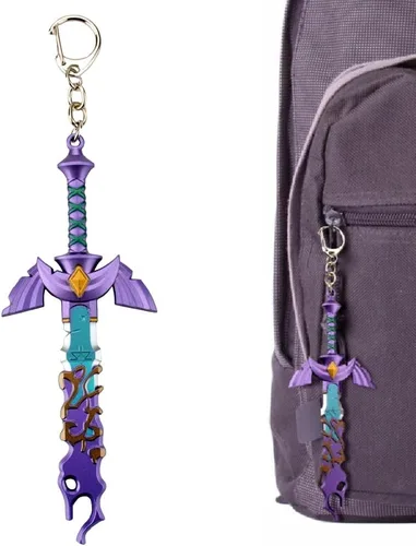 Vista 4 de MEETCUTE Decayed MasterSword - Llavero de espada genial para hombres y mujeres Legend of Zeld the Tears Kingdom MasterSword - Llavero para cosplay