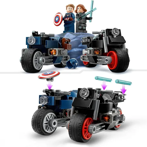 Vista 3 de Lego Marvel 76260 Black Widow y Captain America Motorcycles Avengers Age of Ultron Toy