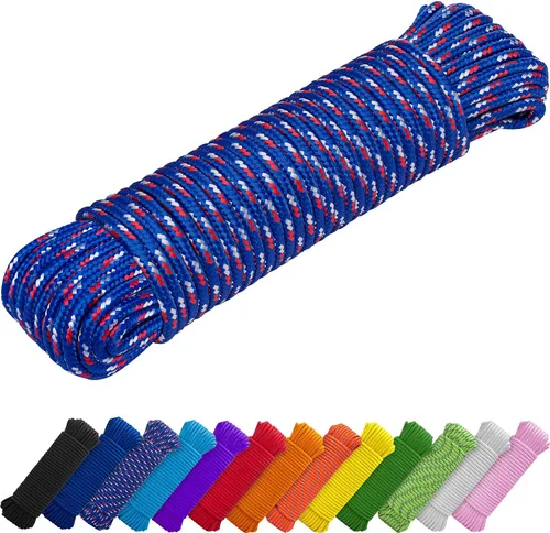 Vista 17 de TECEUM Cuerda – 90 pies x 1/4 pulgada (7mm) – Verde Ejército – Cuerda Utilitaria Versátil y Resistente – Acampada, Artesanía, Asta de Bandera