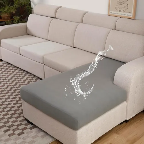 Vista 29 de Fundas de cojín impermeables para sofá, fundas de asiento de sofá, fundas de cojín individuales elásticas para sofá seccional, fundas protectoras