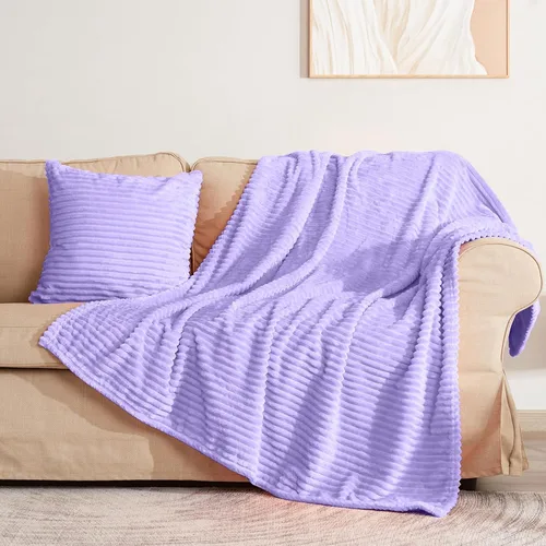 Vista 92 de Vessia - Manta de forro polar de franela (50x70 pulgadas), manta 3D de jacquard negra, esponjosa y cálida para sofá, sillón, cama, silla, 300GSM