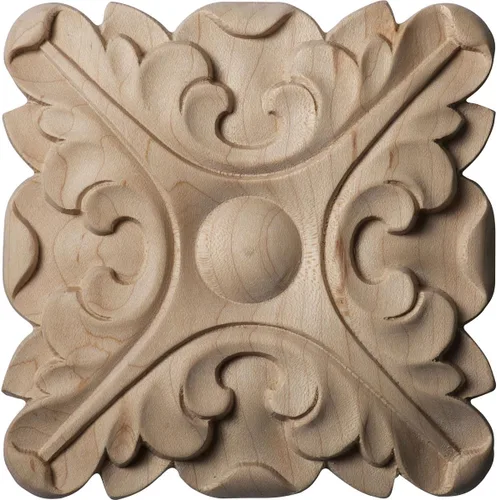 Vista 5 de Ekena Millwork ROS02X02ACAL Acanthus Square Rosette, 2 3/4"W x 2 3/4"H x 1/2"P, Aliso