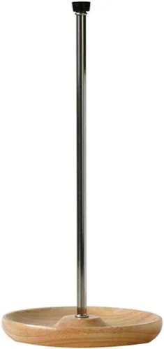 Vista 4 de Soporte de secado de decantador de vino con cabeza de silicona para evitar arañazos, estante desmontable con base de captura de goteo de madera