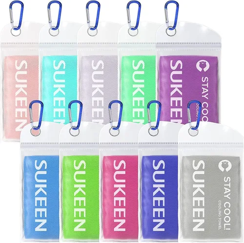 Vista 12 de Sukeen Paquete de 12 toallas refrescantes (40 x 12 pulgadas) para cuello y cara, suaves y transpirables para el cuello, toalla de hielo para climas