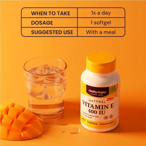 Vista 5 de Healthy Origins Vitamina E 400 UI (268 mg), 90 cápsulas blandas líquidas – Tocoferoles mixtos naturales (d-alfa, d-beta, d-gamma, d-delta) – Apoya