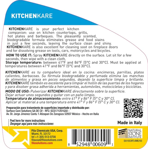 Vista 3 de FILA Surface Care Solutions, KITCHENKARE, limpiador desengrasante resistente para cocina, parrilla, horno, chimenea; limpiador de barbacoa
