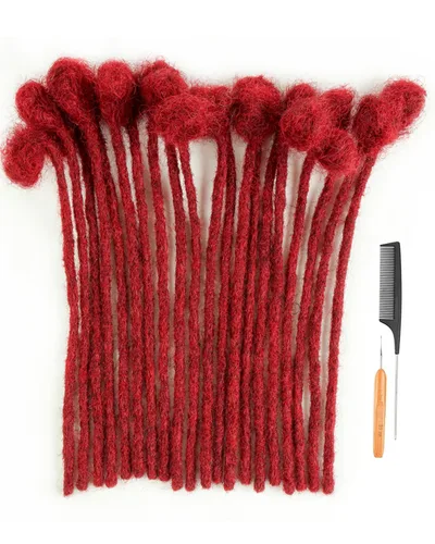 Vista 10 de Extensiones de rastas de cabello humano Cypsin de 6 pulgadas, 60 hebras, 0.2 cm de ancho, 100% cabello humano, extensiones de rastas permanentes