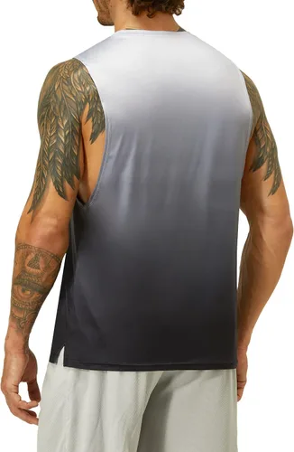 Vista 5 de EZRUN Camiseta sin mangas para hombre, para natación, playa, secado rápido, gimnasio, entrenamiento, camiseta muscular, tallas grandes y altas