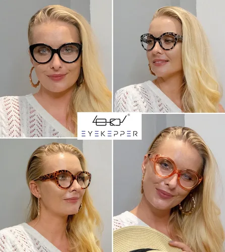 Vista 2 de Eyekepper Paquete de 4 lentes de lectura redondos para mujeres, lectores de marco grande +0.00