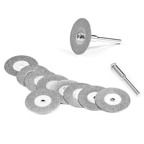 Vista 8 de Diamond Cutting Wheel 10 PCS (22mm/0.86in) Professional with 402 Mandrel 2 PCS for Rotary Tools Cutting Disc Accessories