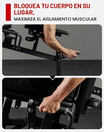 Vista 6 de GMWD Máquina de Extensión y Curl de Piernas, Extensión de Pierna Individual, Curl de Pierna Acostado, Curl de Pierna de Pie, Banco de Ejercicio