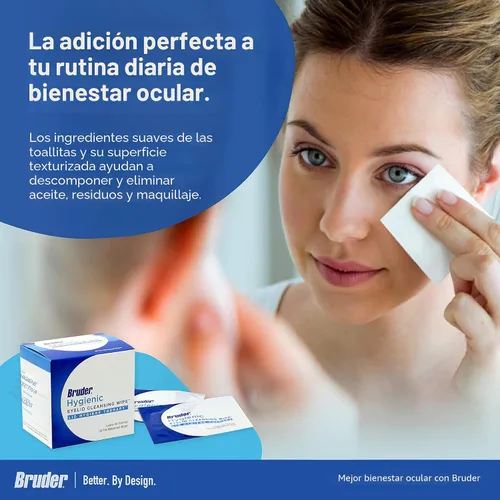 Vista 3 de Bruder Toallitas higiénicas de limpieza de párpados Toallitas exfoliantes sin enjuague que eliminan el exceso de aceite y desechos de párpados