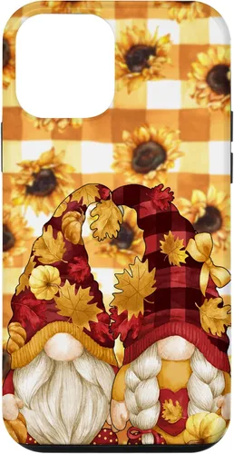 Vista 16 de iPhone 16 Autumn Fall Gnome Pumpkin Buffalo Plaid Pattern Sunflower Case