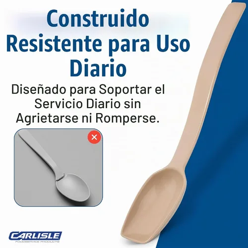 Vista 6 de Cucharas para servir Carlisle, sólidas y perforadas, para buffet/ensaladas 0.25 oz - 0.8 oz (paquete de 12 unidades), Beige, 12