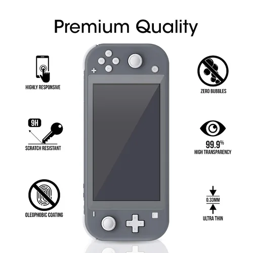 Vista 6 de amFilm Anti-Glare Glass Screen Protector for Nintendo Switch Lite (2019) (2 Pack) (Matte)