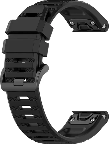 Vista 8 de Correa de reloj compatible con Garmin Approach S62/S60, Fenix 5/Fenix 6, Forerunner 935/Forerunner 945, correa de goma suave, ajuste rápido