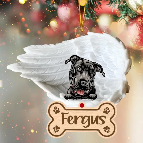 Vista 86 de Adorno de perro afgano de 1 ángel, adorno acrílico 2D personalizado conmemorativo para perros, regalo por pérdida de mascotas, regalo