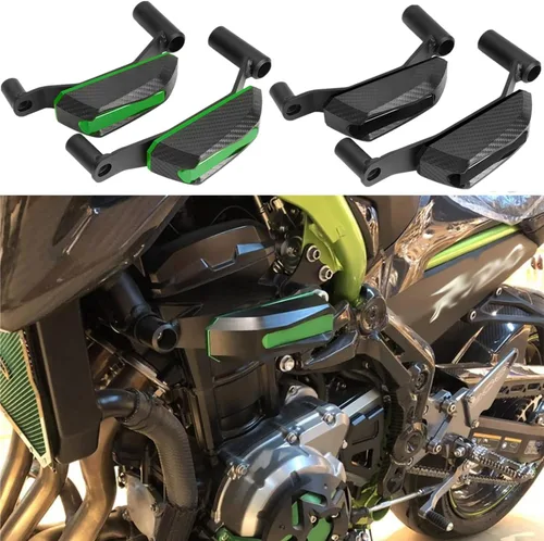 Vista 3 de Z900 Motocicletas Protección contra Caídas Marco Crash Pads Marco Protector de Marco deslizante Protector Compatible con Z900 Z 900 2017-2025 Verde