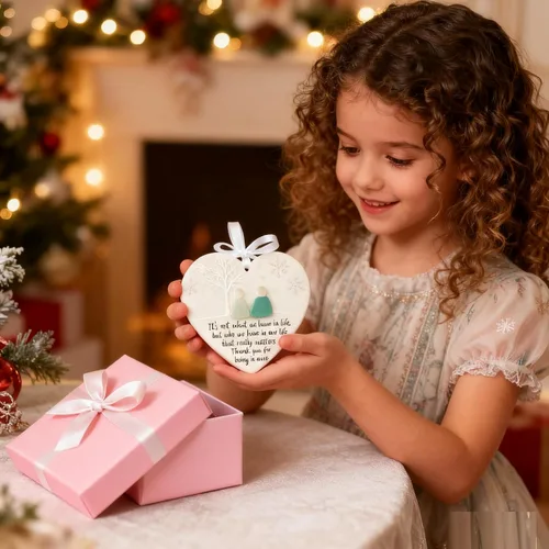 Vista 5 de Adornos de la amistad de cristal de mar de 1 pieza, tablero de corazón acrílico con diseño de cristal de mar 3D, para mujeres, adornos de Navidad