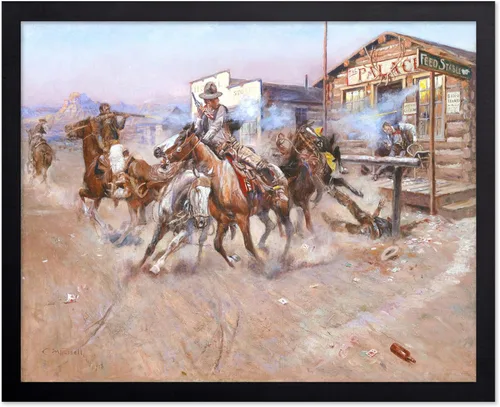 Vista 84 de Poster Master Póster vintage de The Lookout, estampado retro de vaquero, arte occidental, arte del salvaje oeste, arte de equitación, regalo