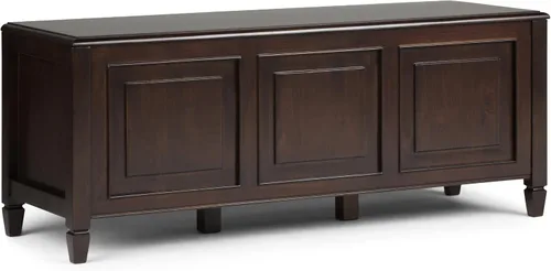 Vista 14 de SIMPLIHOME Connaught - Banco de baúl de madera maciza de 51 pulgadas de Blanco antiguo