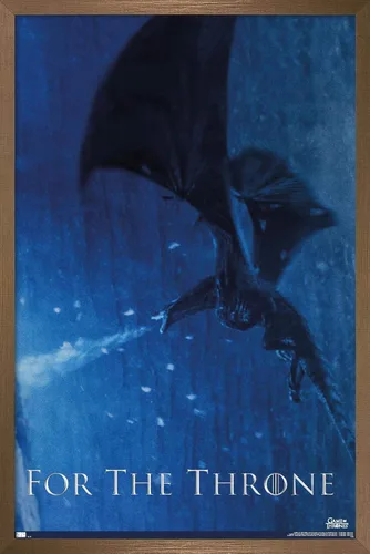 Vista 15 de Trends International Póster de pared Viserion Game of Thrones, 14.725 x 22.375 pulgadas, versión enmarcada de madera de granero