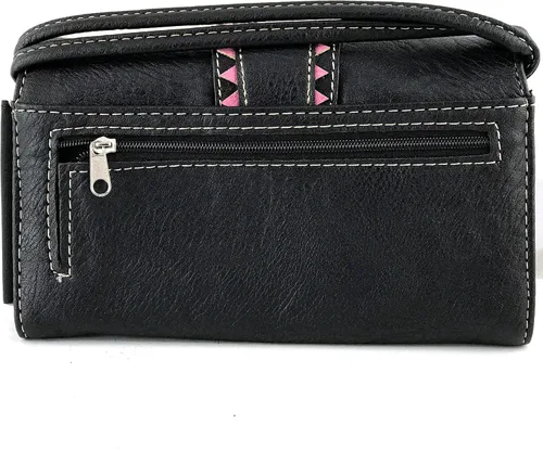 Vista 4 de Zelris hebilla abstracta mariposa ilustraciones mujeres Crossbody muñeca trifold cartera