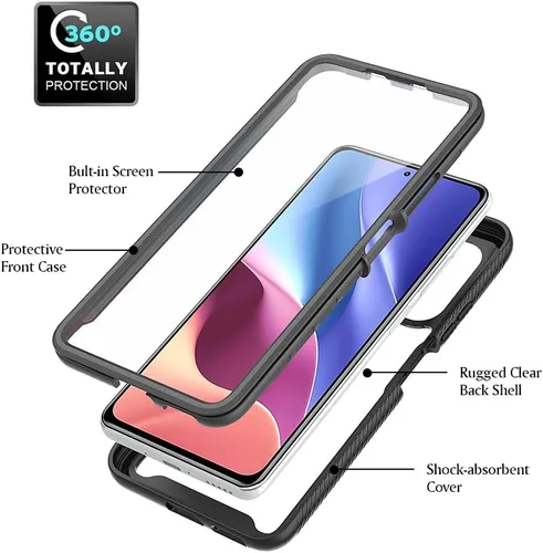Vista 2 de Funda para Xiaomi Redmi Note 11 Pro 4G, anticaídas y amortiguadora con protector de pantalla para Xiaomi Redmi Note 11 Pro 5G 2201116SG 2201116SR