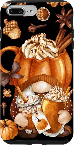 Vista 12 de Funda para iPhone 16 con diseño de calabaza y especias de gnomo de Acción de Gracias