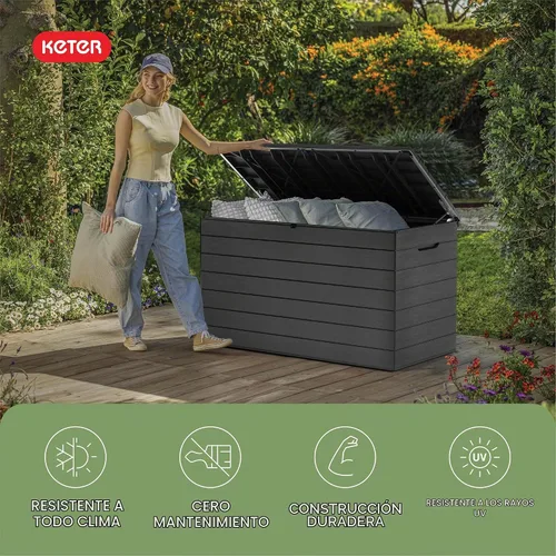 Vista 5 de Keter Astoria - Caja de almacenamiento exterior de 150 galones para Astoria Gris