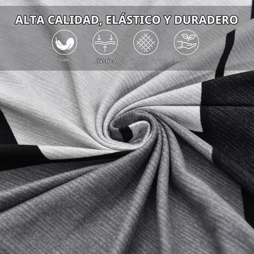 Vista 3 de LiveGo Funda de sofá en forma de L, 2 piezas, elástica y elástica de 3 plazas, protector de muebles con 4 fundas de almohada para sala de estar Gris
