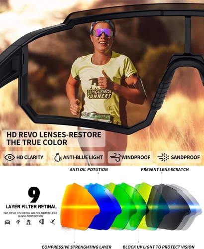 Vista 2 de Polarized Sports Sunglasses for Men Women Youth Baseball Running Cycling Driving Fishing Tennis Golf Motor TAC UV400 TR90