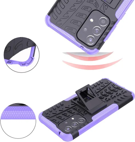 Vista 6 de Asuwish Funda para teléfono Samsung Galaxy A53 5G con protector de pantalla de vidrio templado y soporte delgado, híbrida, resistente, funda