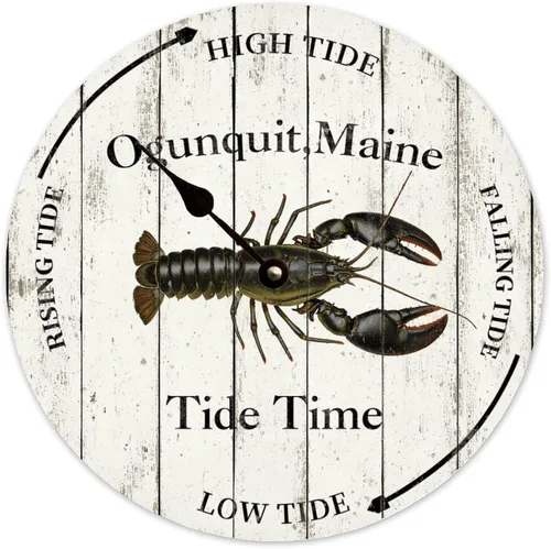 Vista 52 de Tide Clock for Wall Myrtle Beach Time Coastal Clocks Beach Navy-3