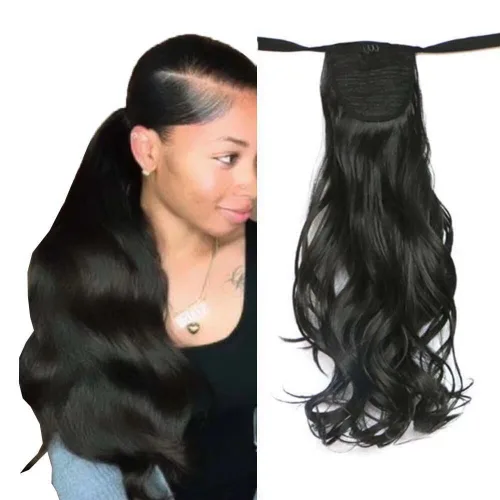 Vista 6 de Extensiones de cabello sintético de 20 pulgadas, 3.17 oz, ondulado, rizado, resistente al calor, fibra sintética para mujer