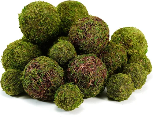 Vista 11 de Juego de bolas de musgo decorativas, bolas de musgo falsas para rellenos de cuencos, decoración de centro de mesa, decoración del hogar, relleno