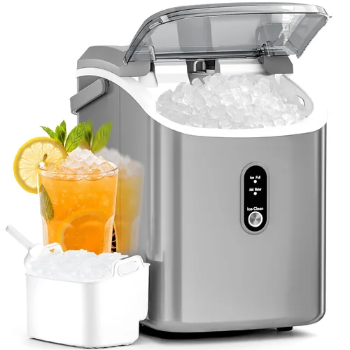 Vista 12 de Antarctic Star Nugget - Máquina de hielo de pellets de 34 libras/día con autolimpieza, lista para hielo rápido en 10 minutos, máquina de hielo