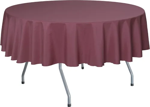 Vista 21 de Ultimate Textile Mantel redondo de lino de poliéster de 72 pulgadas, color rojo ladrillo