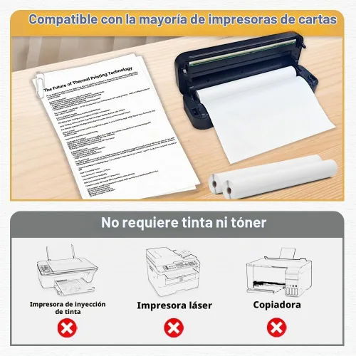 Vista 5 de 6 rollos de papel de impresora térmica de 8.5 x 11 pulgadas para impresora