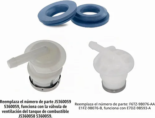 Vista 3 de 2 piezas de juntas de válvula de ventilación de tanque de combustible compatibles con Cherokee XJ, Comanche MJ, Grand Cherokee ZJ, Wagoneer