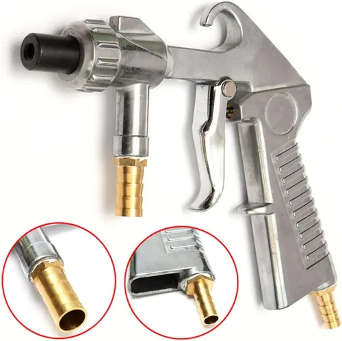 Vista 4 de Pistola lanzadora de arena, kit de pistola de chorro de arena para gabinete de chorro de arena con boquillas de cerámica, pistola de chorro de arena