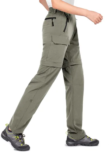 Vista 2 de Wespornow Pantalones convertibles con cremallera para mujer, para campamento, viajes