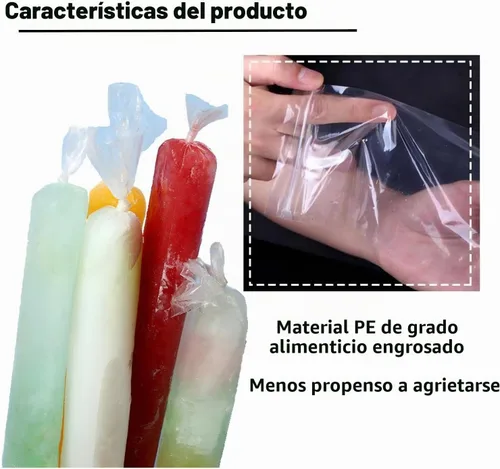 Vista 3 de Paquete de 600 unidades de bolsas de molde de paletas de hielo de 3 x 12