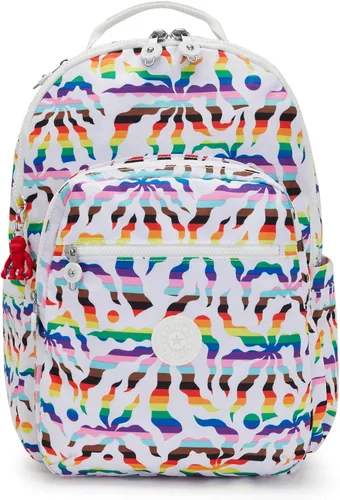 Vista 42 de Kipling Seúl - Mochila pequeña para tableta, diseño de flores acuáticas, talla única